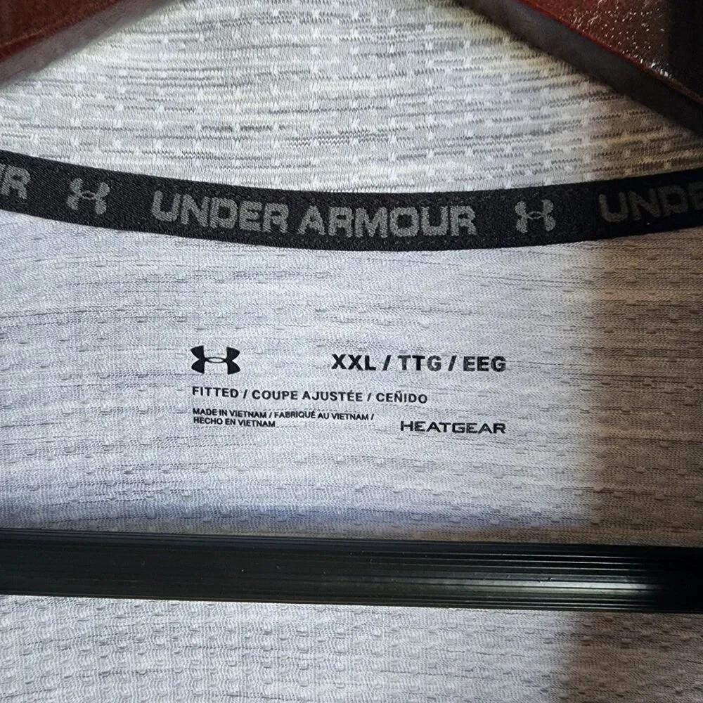 ​Under Armour Men’s HeatGear 1/4 Zip Pullover Gray Space Dye Athletic Shirt XXL